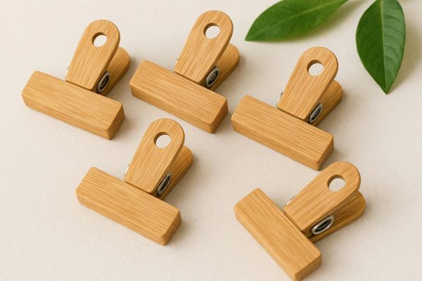 24 Eco Friendly Wooden Bag Clips Natural Bamboo