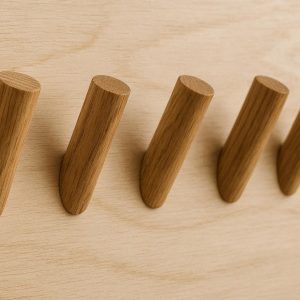 Wooden Coat Hooks Natural Oak Finish